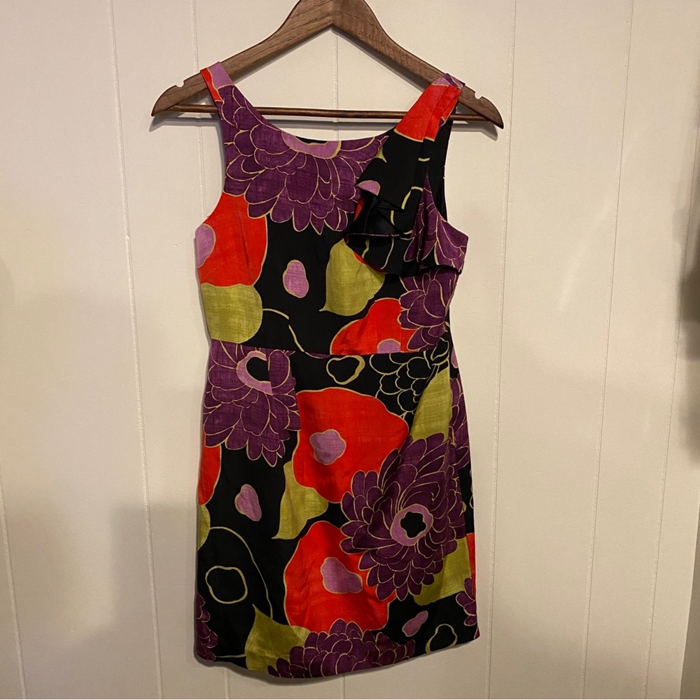 Anthropologie Leifsdottir Women’s Dress | Black Floral | Pleated Shoulder | 2